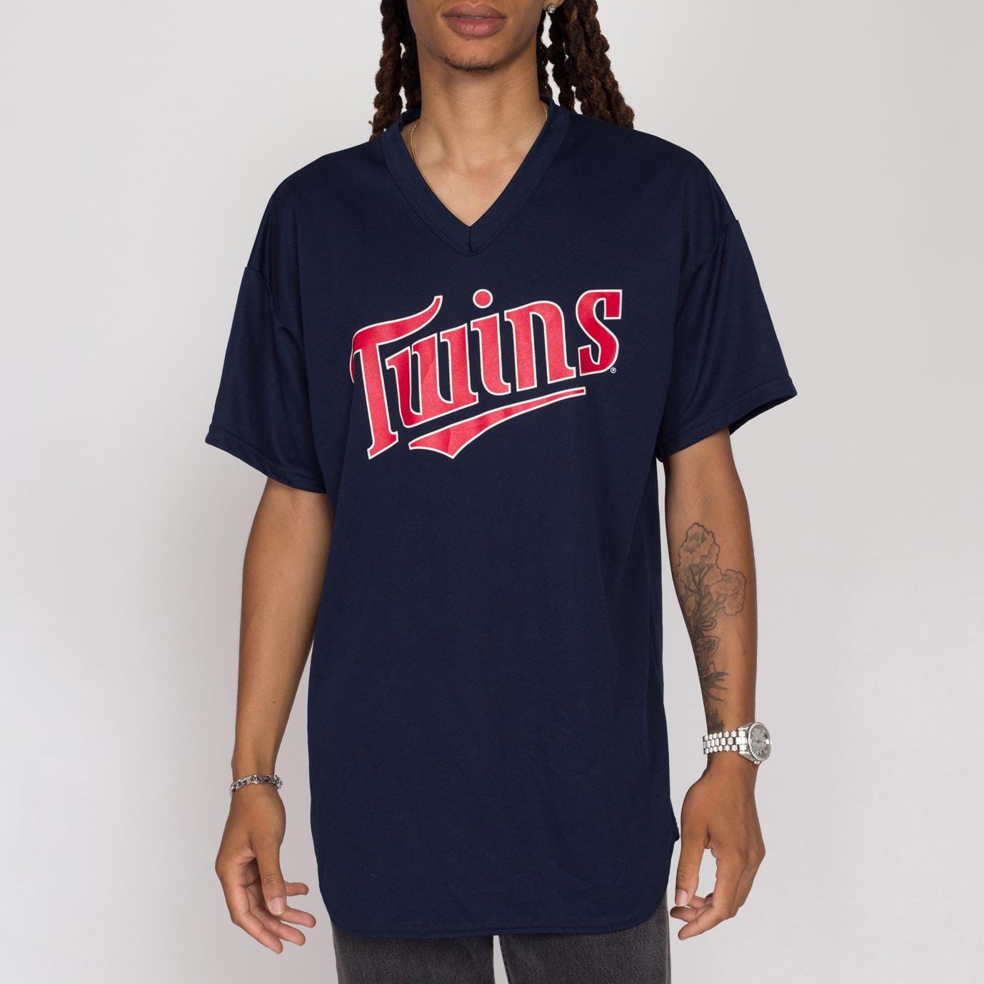 XL 90s Minnesota Twins MLB Majestic Baseball Jersey | Vintage Navy Blue Streetwear Athletic Uniform Shirt