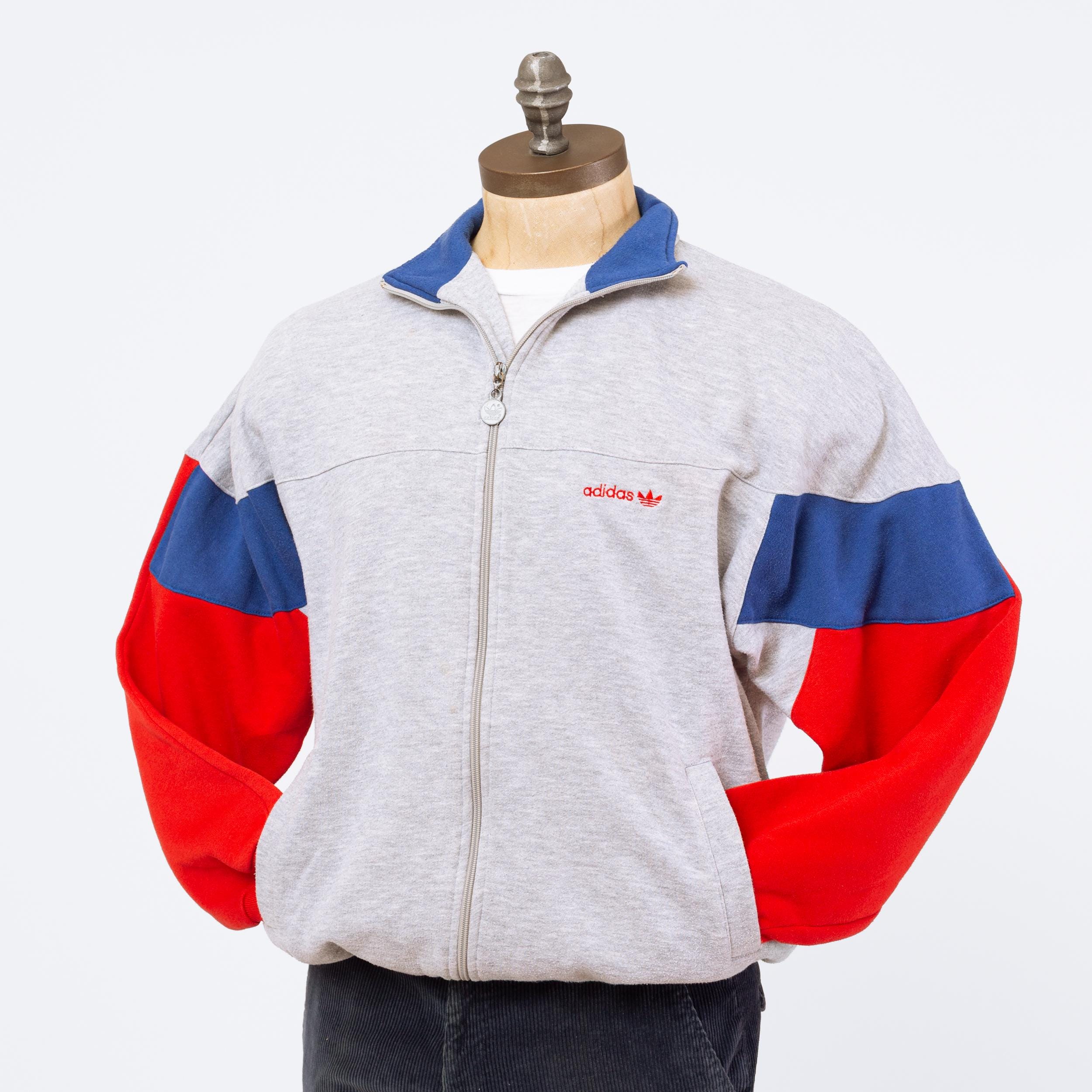 希少 80s~90s old adidas カラーブロック トラックジャケット Vintage 80s Adidas Color Block Track Jacket - Large | 90s