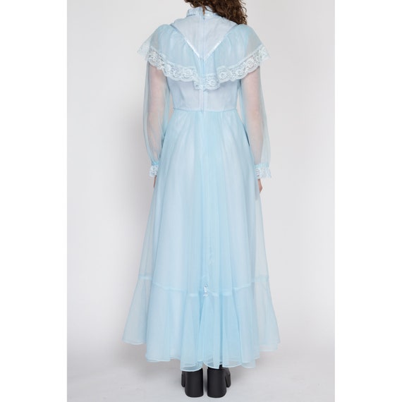 Small 70s Does Victorian Baby Blue Gown | Vintage… - image 5