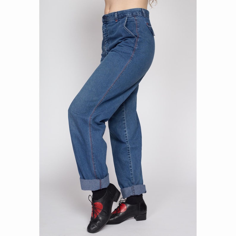 Medium 80s Rocky Mountain High Waisted Jeans 29 Tall Vintage Medium Wash Long Inseam Mom Jeans image 5