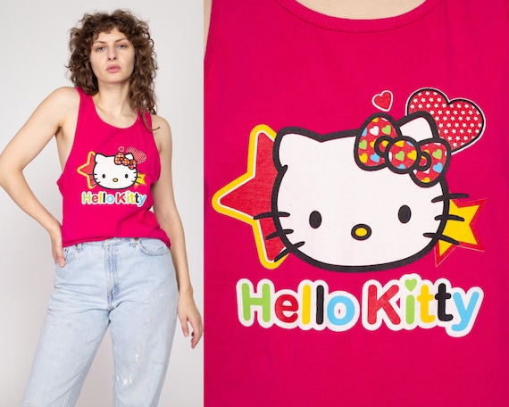 ミディアム 90 年代 ハローキティ ホットピンク タンクトップ