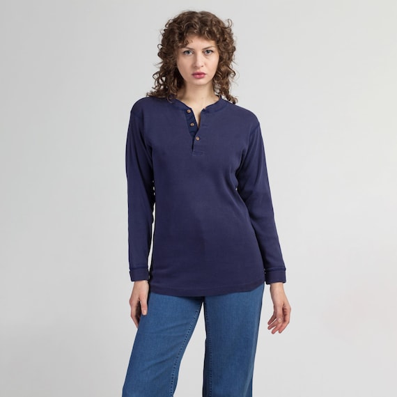Navy blue henley shirt 2025
