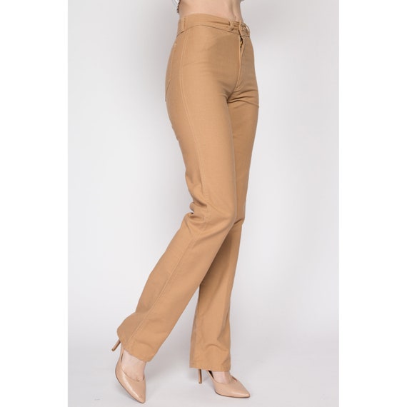 XS 70s Tan High Waisted Pants 24.5" | Retro Vinta… - image 4