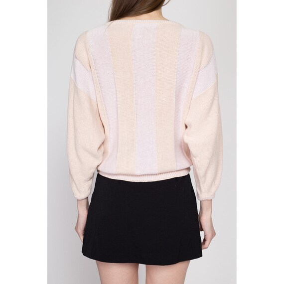 Medium 80s Pastel Striped Batwing Sweater | Vinta… - image 5
