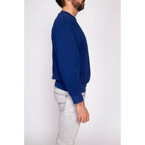 90s Dark Blue Crewneck Sweatshirt Men's Medium Vintage Fruit Of The Loom Unisex Plain Pullover image 4