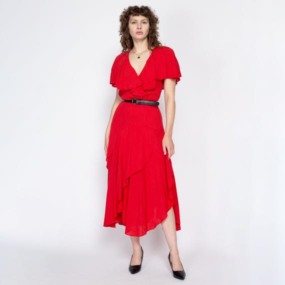 strapless open back dress Red Linen Blend Bustier Maxi Dress - All Dresses main image 0