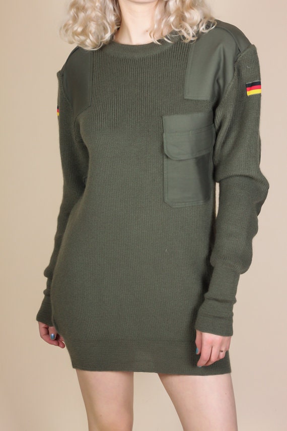 80 s allemand kaki kaki allemand armée pull - XL | Drapeau Vintage Patch vert militaire pull 518e88 80 s allemand kaki kaki allemand armée pull - XL | Drapeau Vintage Patch vert militaire pull 518e88