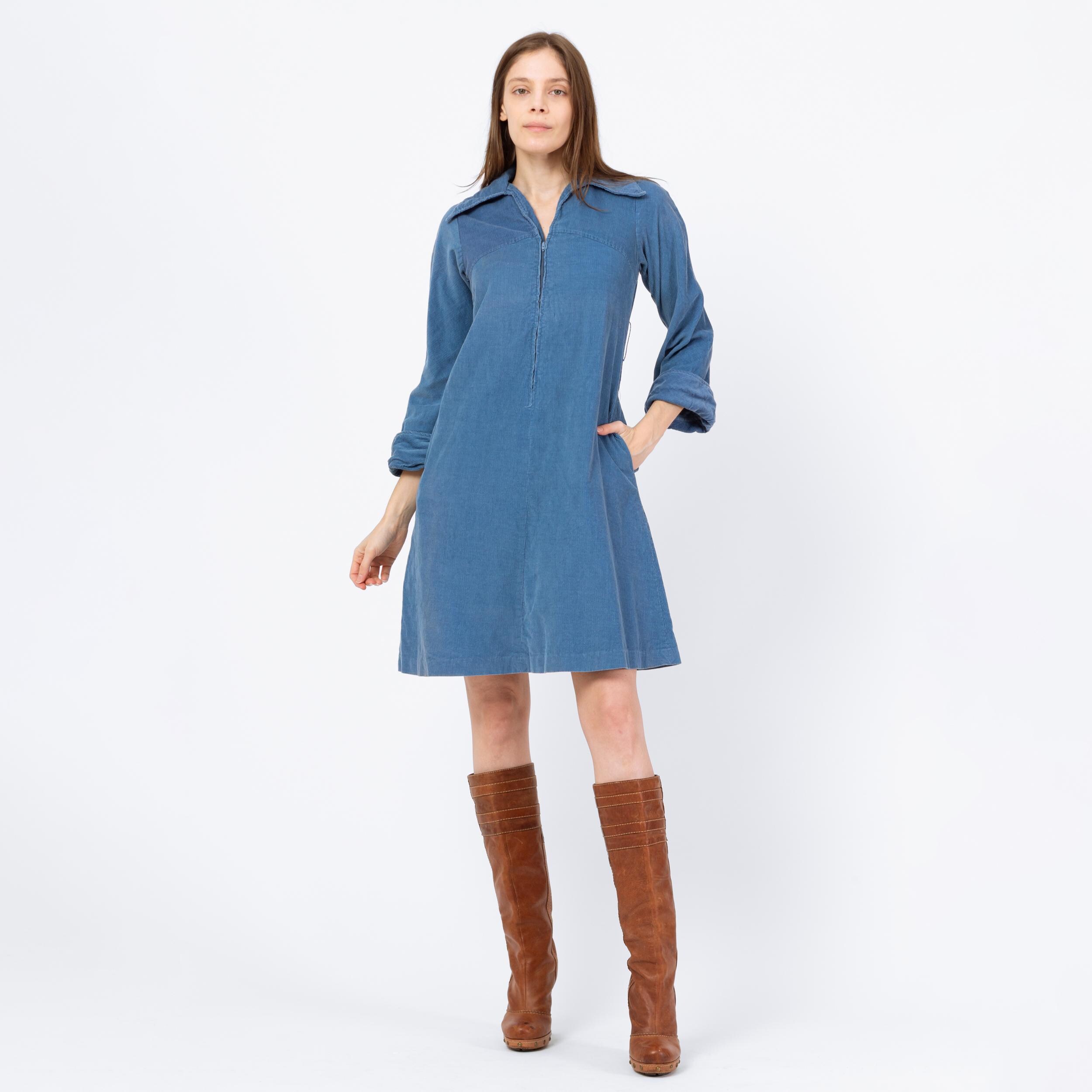 Slate Blue Dress With Long Sleeves - Etsy