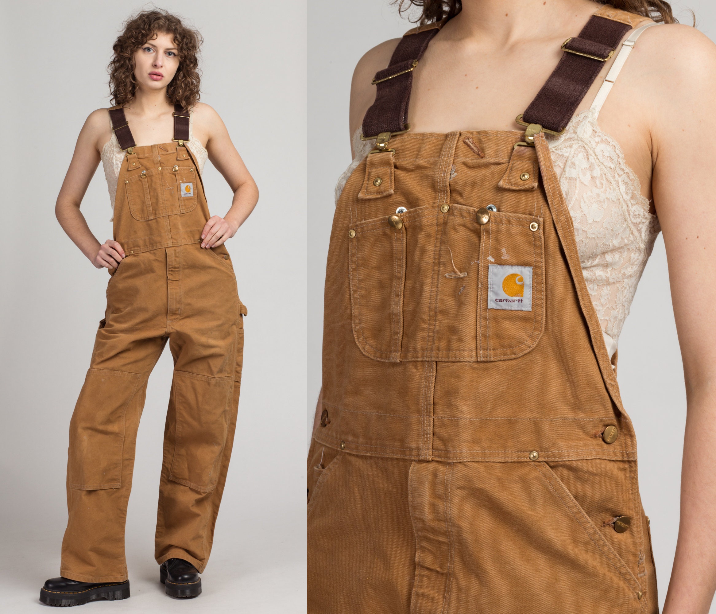 38x30 90s Carhartt Made in USA Black Insulated Overalls Vintage