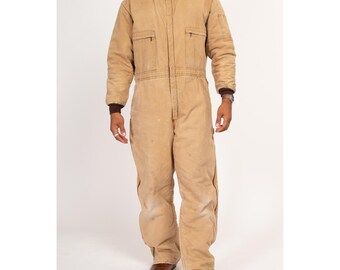 Large 70s Wear Guard Insulated Coveralls | Vintage Tan Duck Large 70s Wear Guard Insulated Coveralls | Vintage Tan Duck