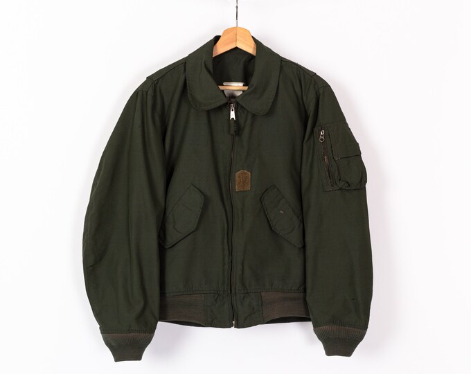 Vintage Military Bomber Jacket Men's Medium, Women's Large Olive Drab
