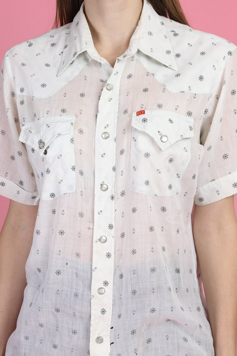 80s Ely Plains White Short Sleeve 