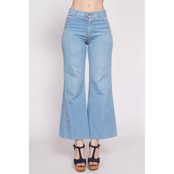 1970s Retro Vintage Disco Mid Waist Bell Bottom Super Flares Long Pant –