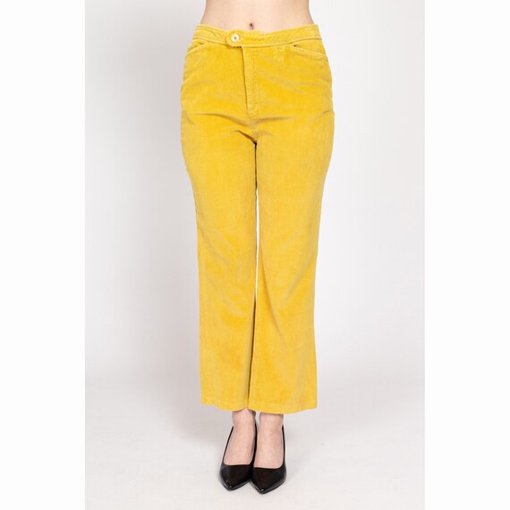 Medium 70s Yellow Corduroy Kick Flare Pants | Vin… - image 3