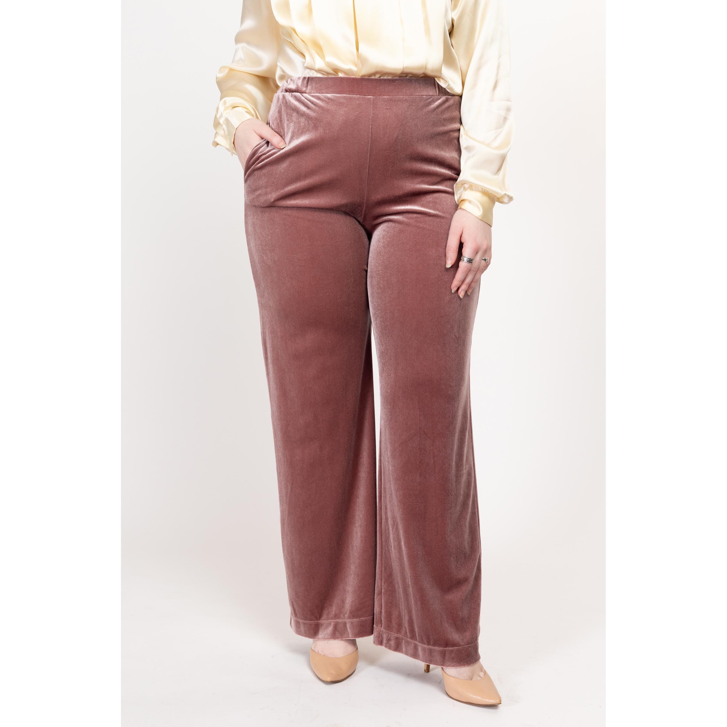 Med-lrg Max Mara Leisure Dusty Rose Velvet Lounge Pants 26