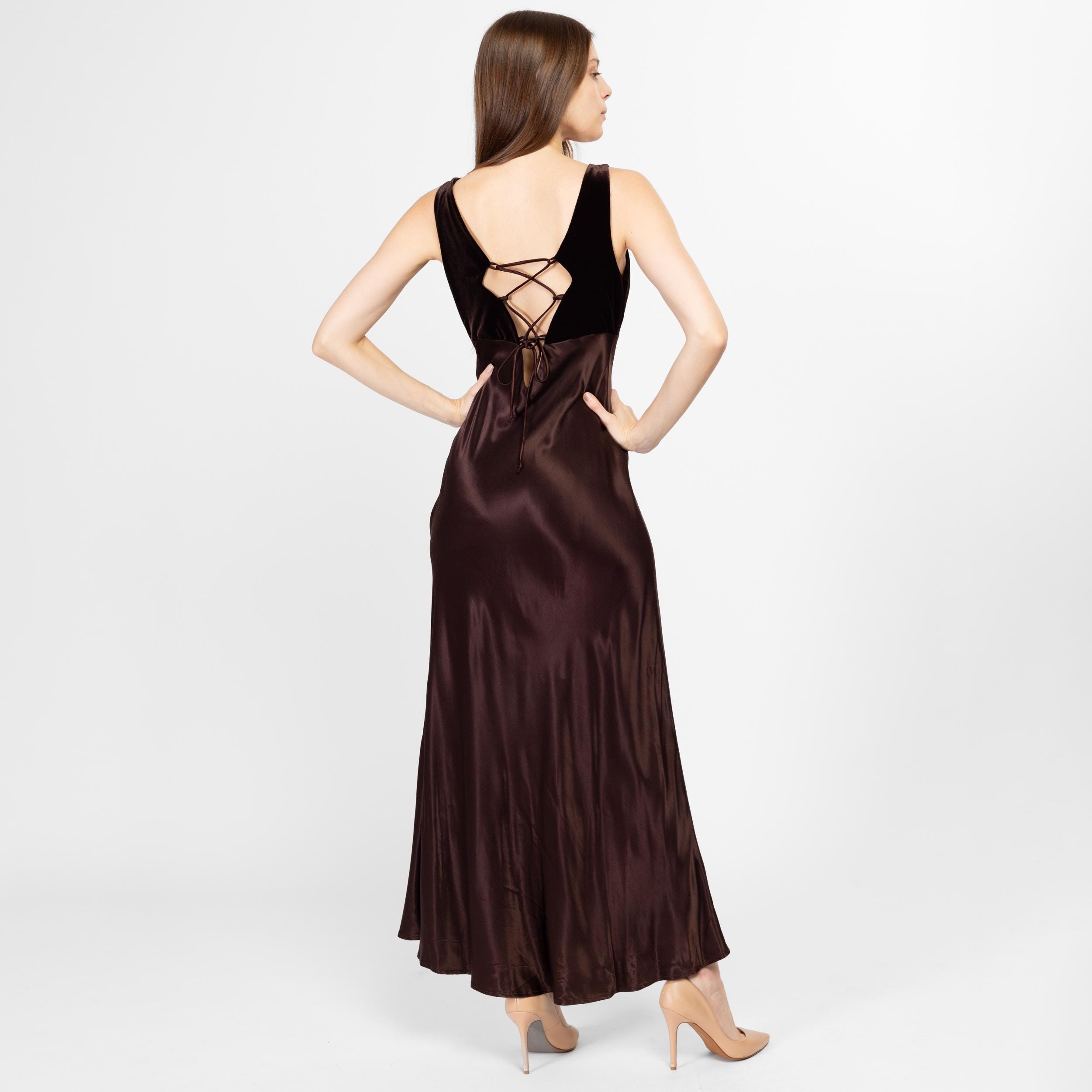 Vintage Chocolate Brown Dress - Etsy
