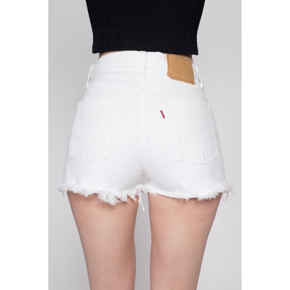 XS-Sm Vintage Levis 501 White High Waisted Jean S… - image 5