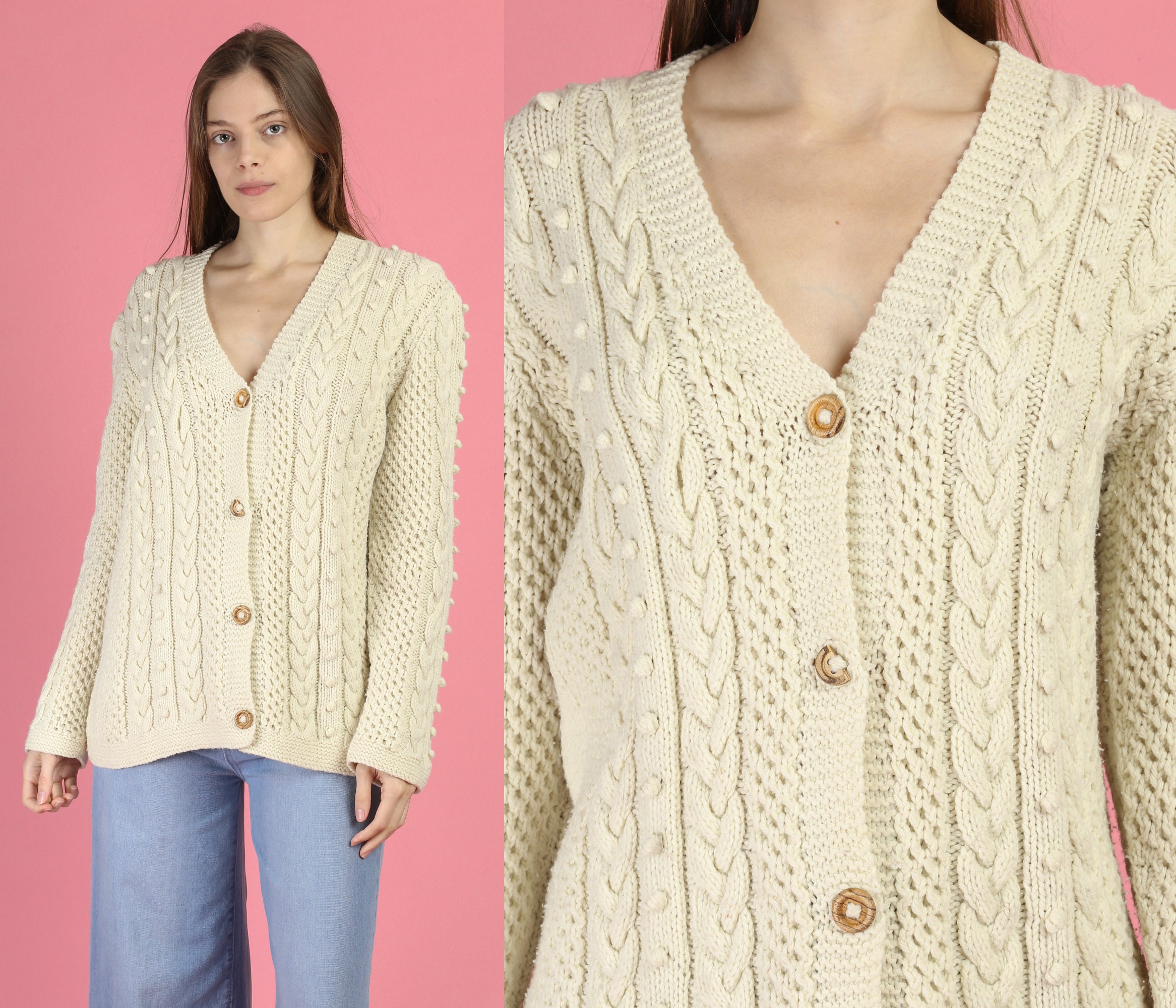 cream fisherman sweater women's