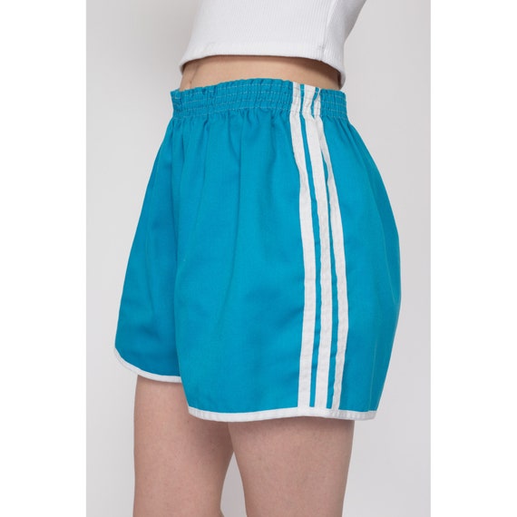 Med-Lrg 80s Blue Striped Track Shorts | Vintage H… - image 5