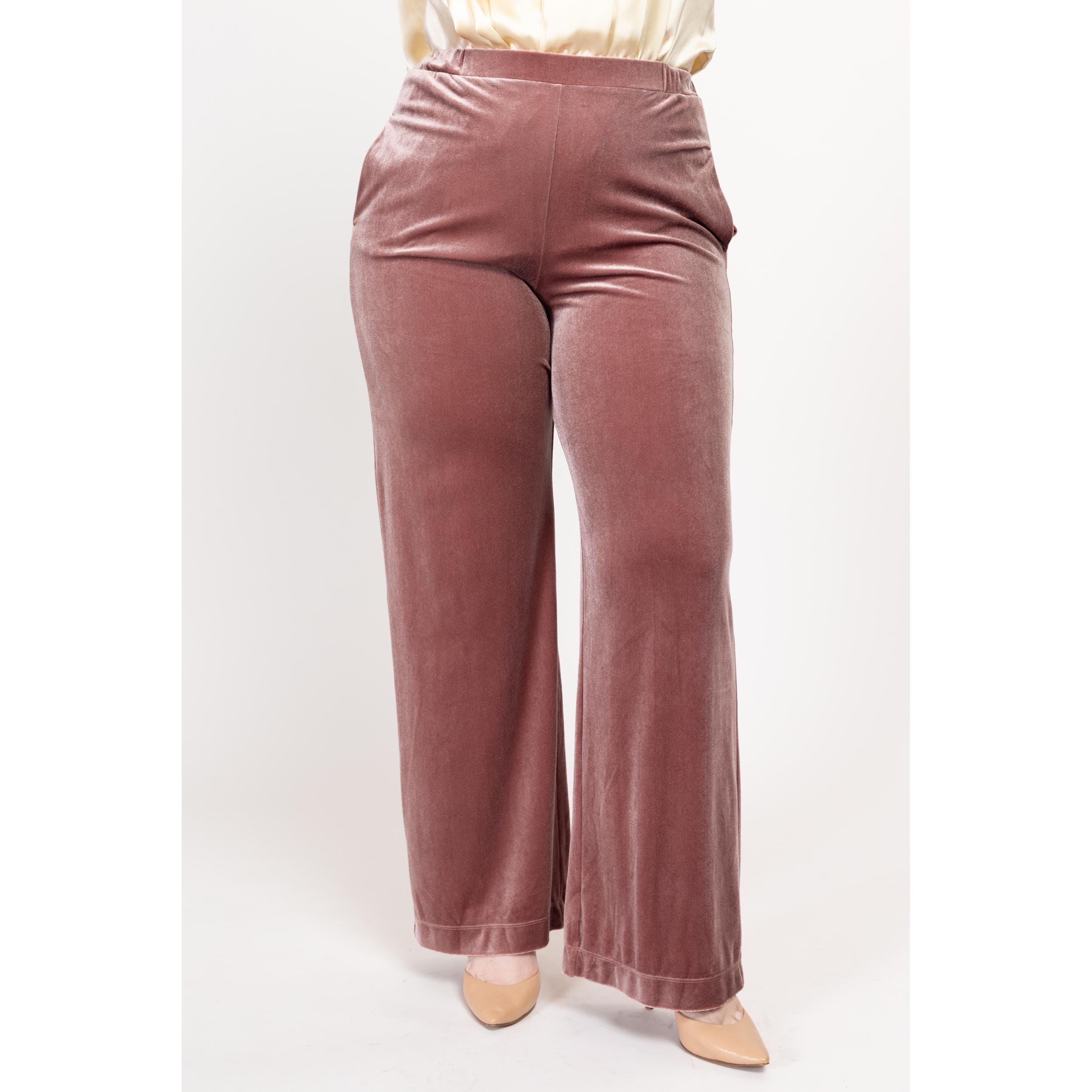 Med-lrg Max Mara Leisure Dusty Rose Velvet Lounge Pants 26