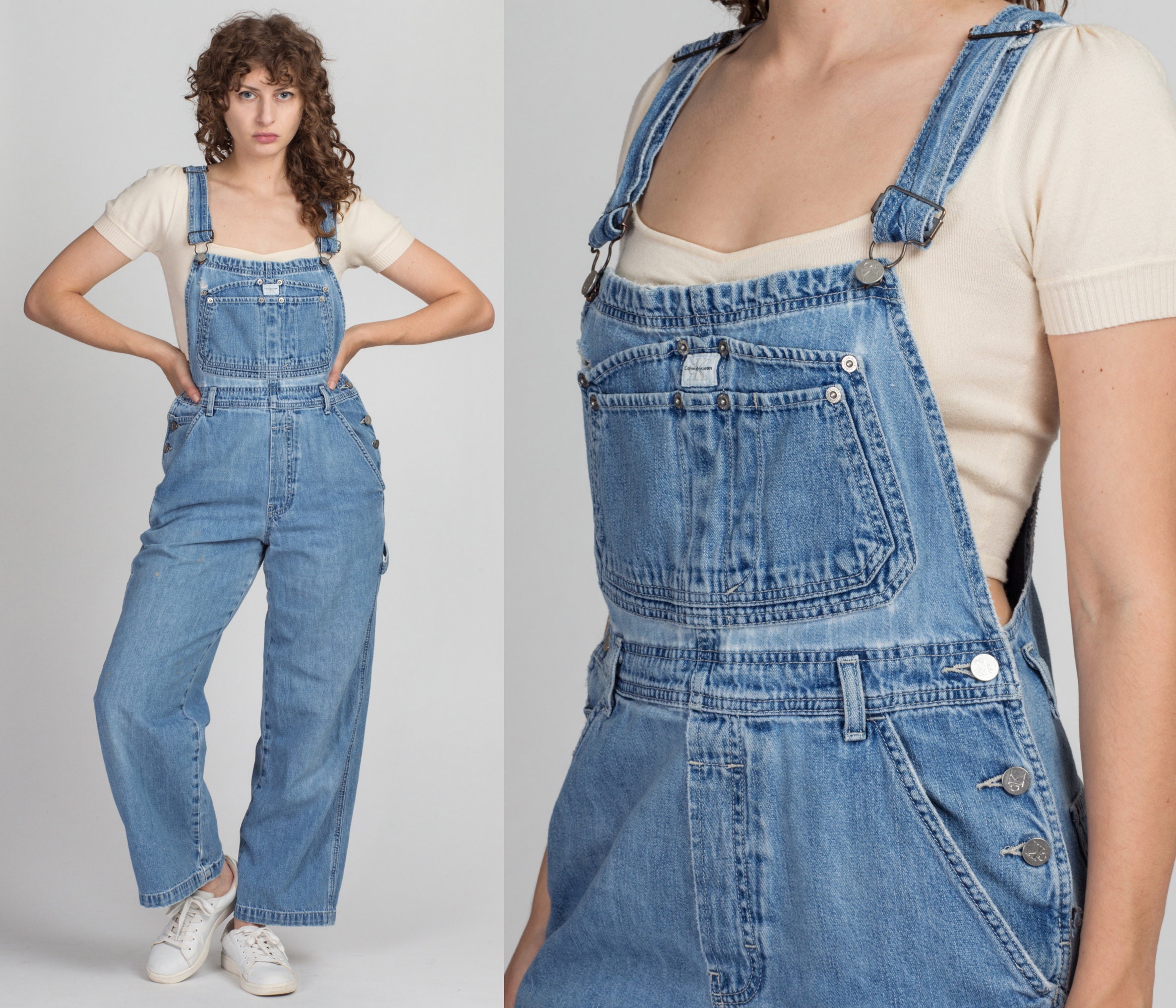 Vintage Calvin Klein Jean Overalls Medium 90s CK Denim - Etsy