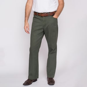 Pantaloni verde salvia anni &#39;70 34x29 / Pantaloni vintage da uomo in twill bootcut