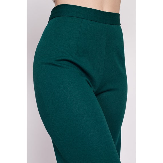 70s Emerald Green Flared Side Zip Pants Extra Sma… - image 7