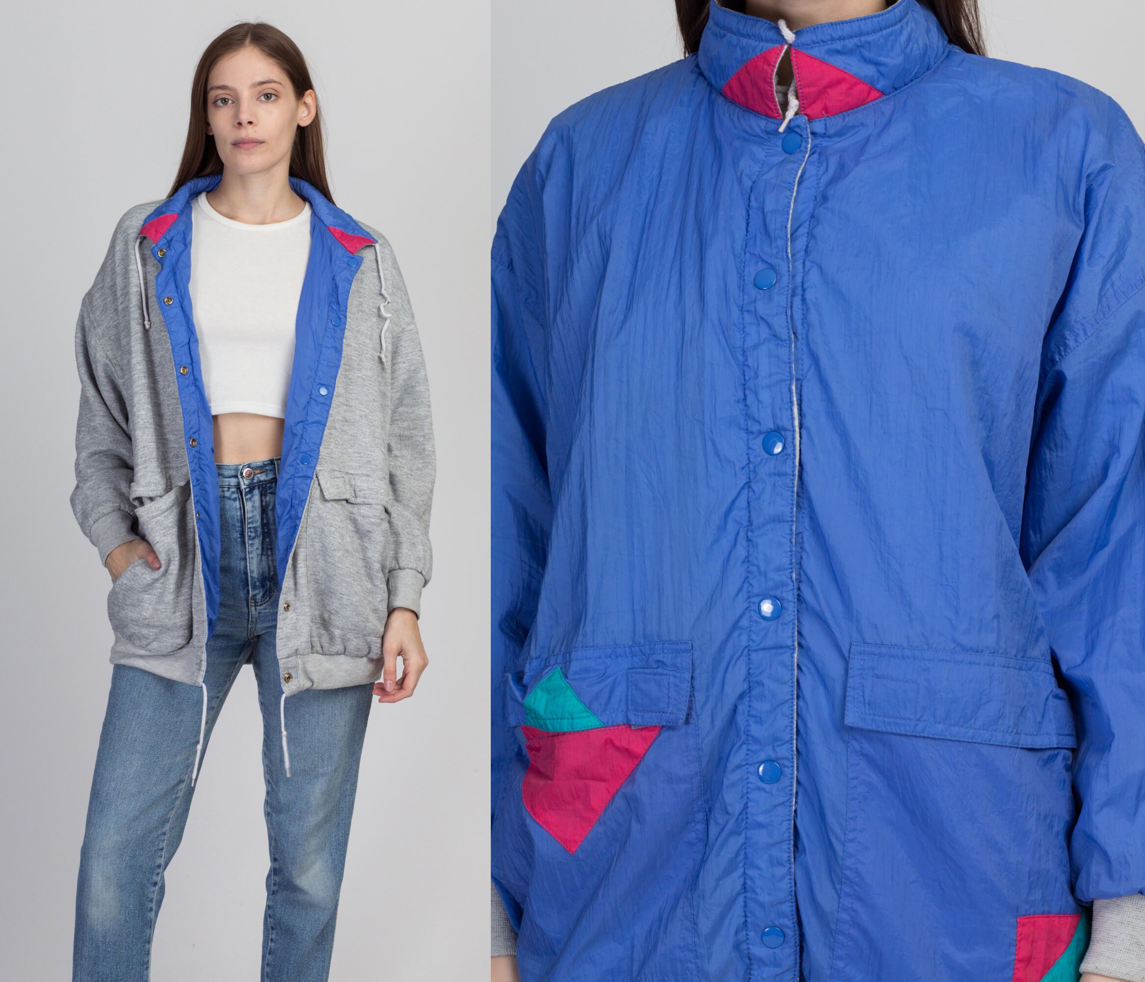 80s 90s Current Seen Reversible Jacket - One Size | Vintage