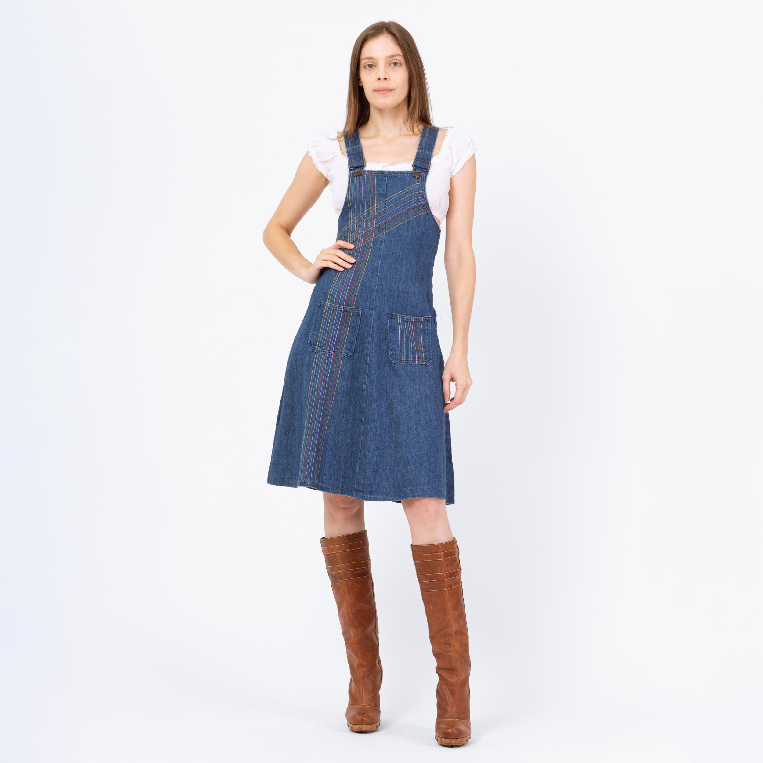 70s Denim Mini Dress - Etsy