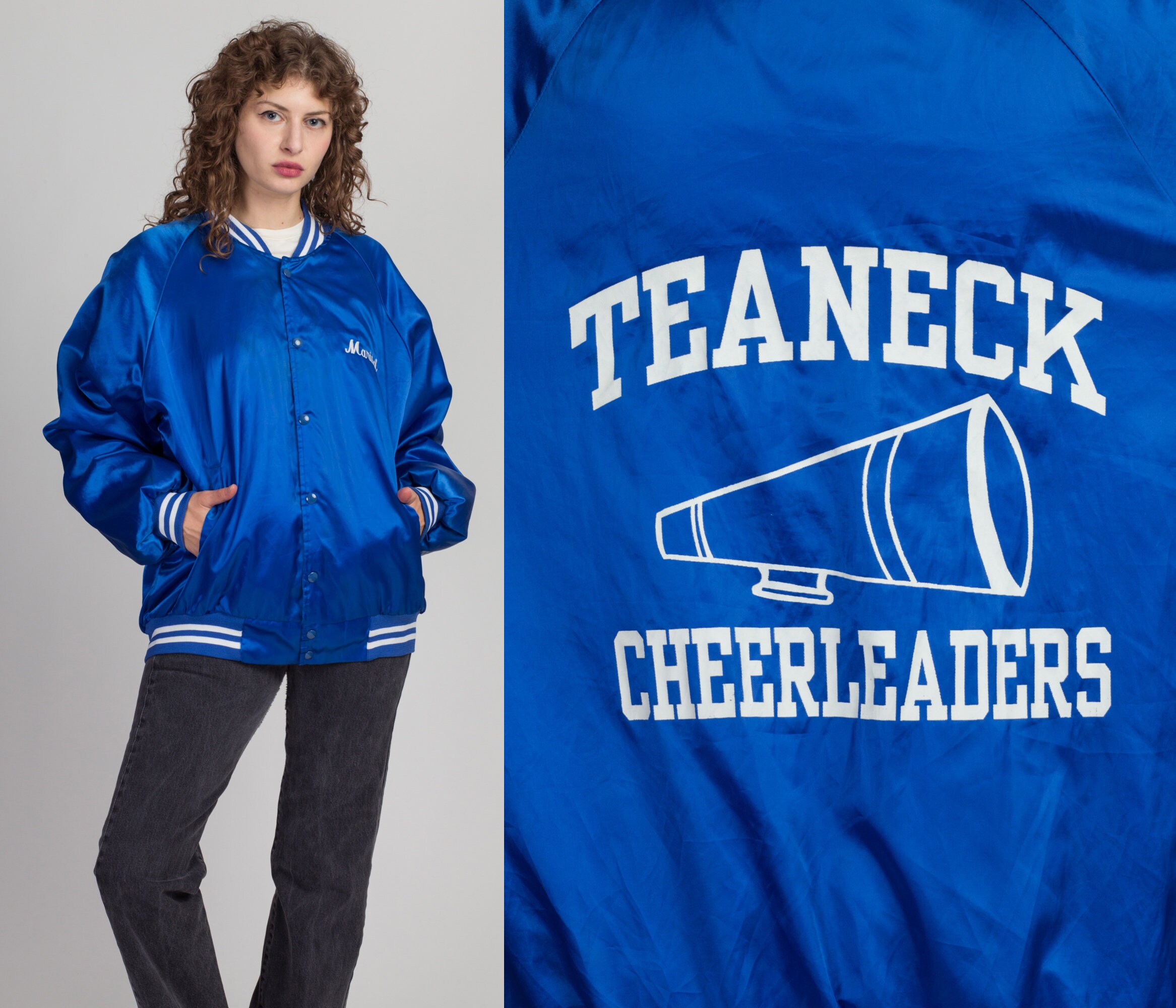 80s Teaneck Cheerleaders Satin Varsity Jacket Men's XL - Etsy Finland