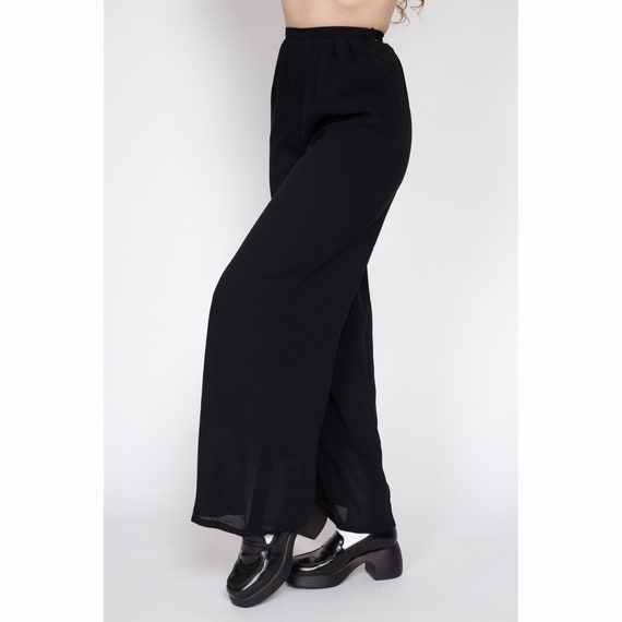 XS Y2K Black High Waisted Sheer Illusion Wide Leg… - image 5