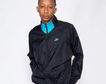 Vintage Nike Windbreaker Jacket With Hood // Purple Neon