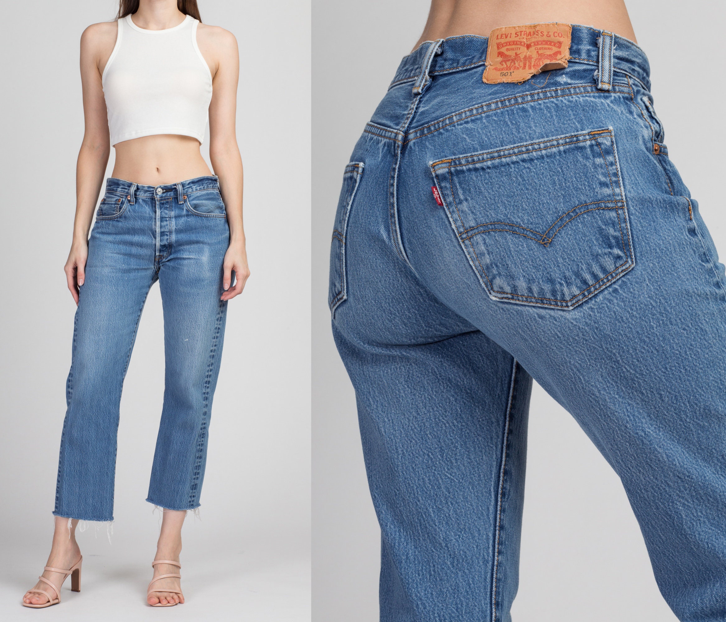 Vintage Levi's 501 Ankle Jeans Medium 