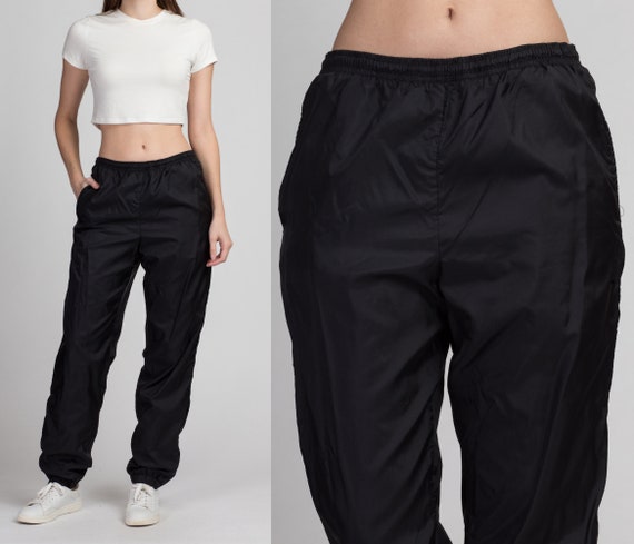 90s Nike Track Pants - Men's Medium | Vintage Blac