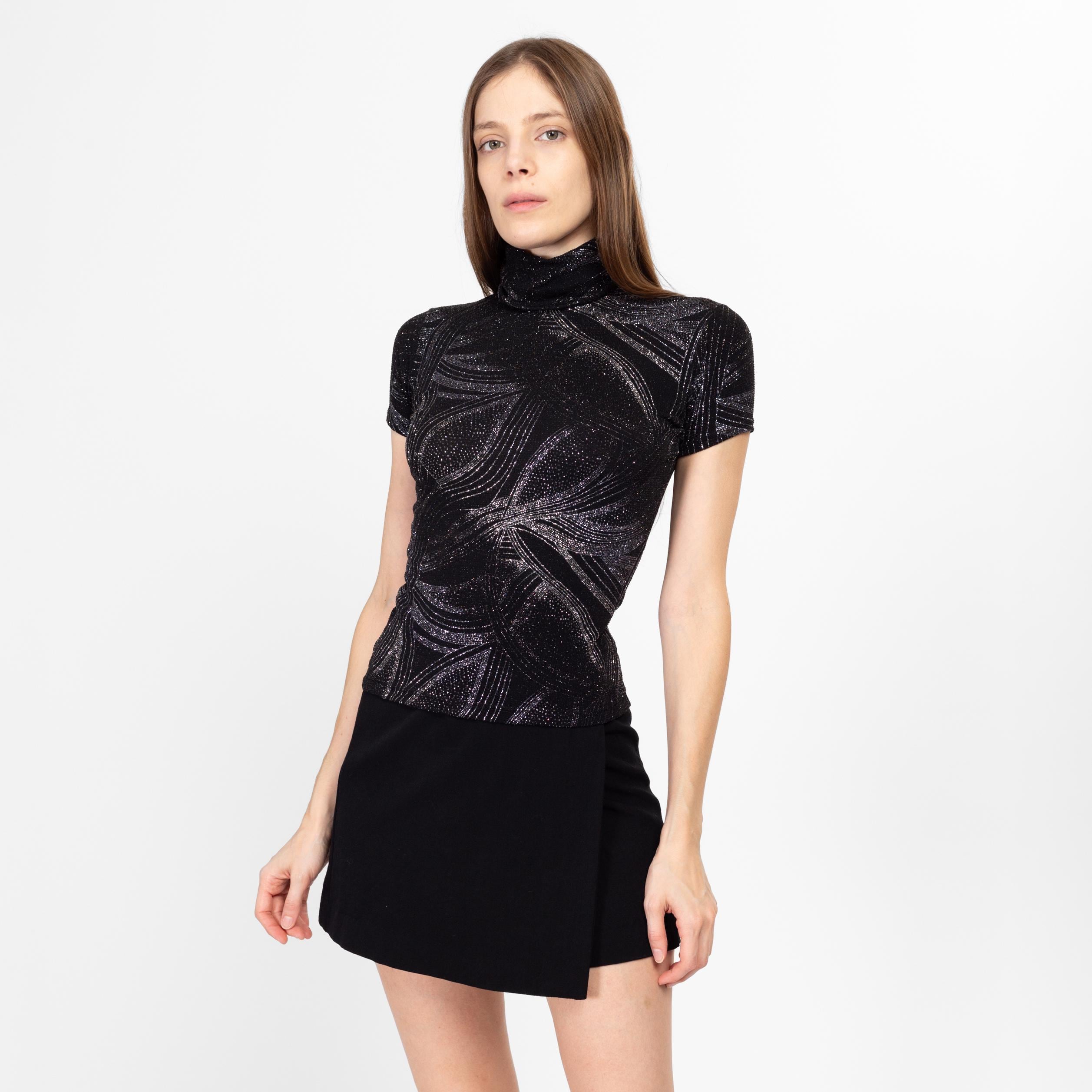 Black Sequined Turtleneck - Etsy Canada