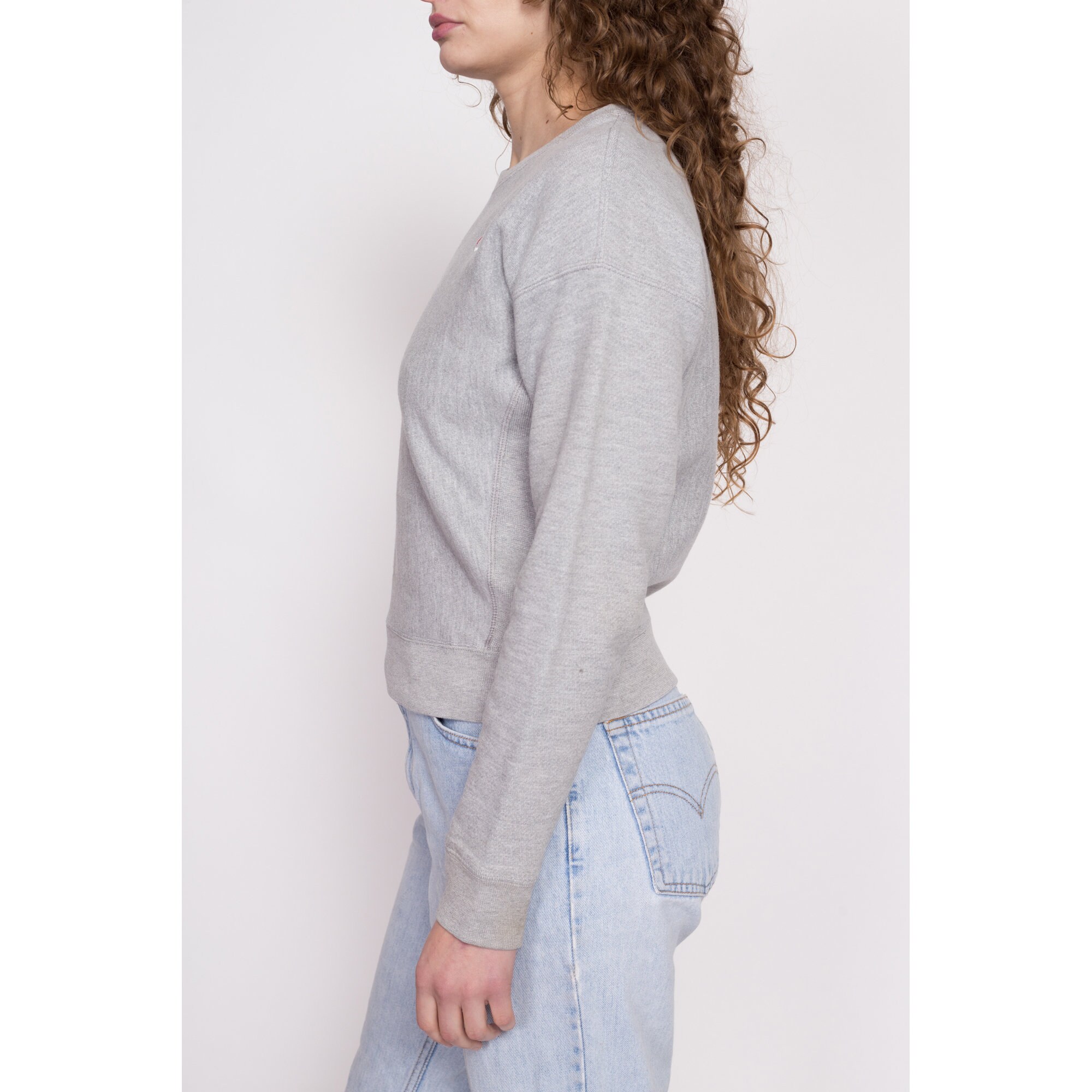 Champion grey cropped sweatshirt best sale