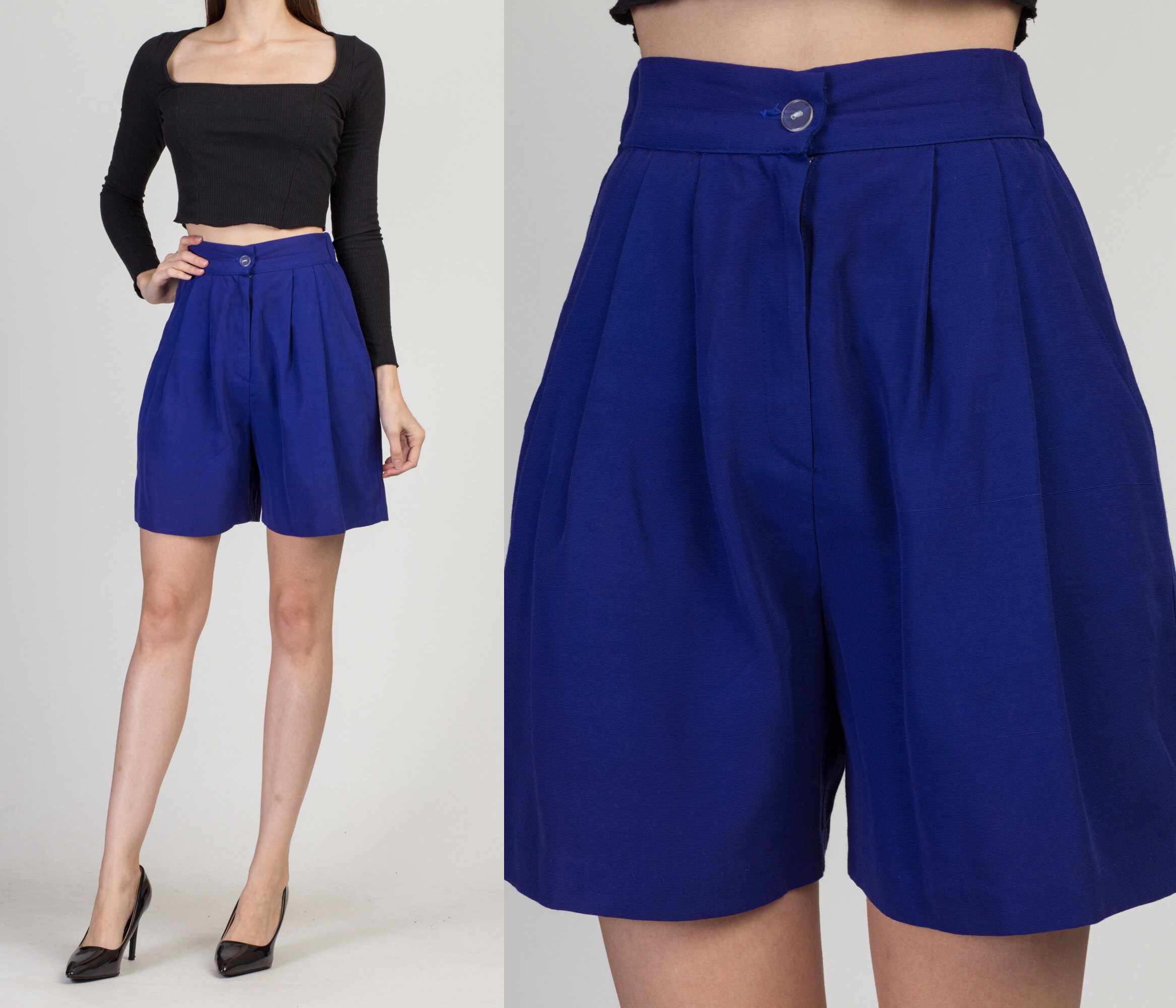 90s Royal Blue High Waist Shorts XS to 