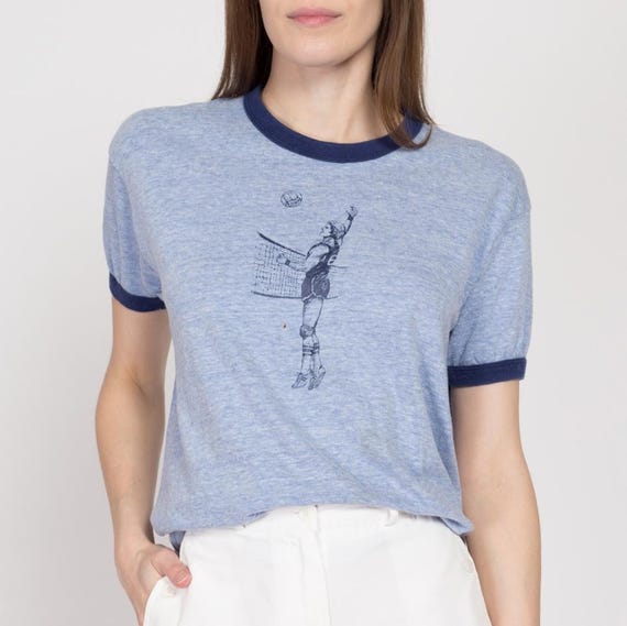Maglietta Donna Giocatore Di Pallavolo - Cuore ECG Con Disegno - Collo A V - Regalo Per Squadra E Allenatori