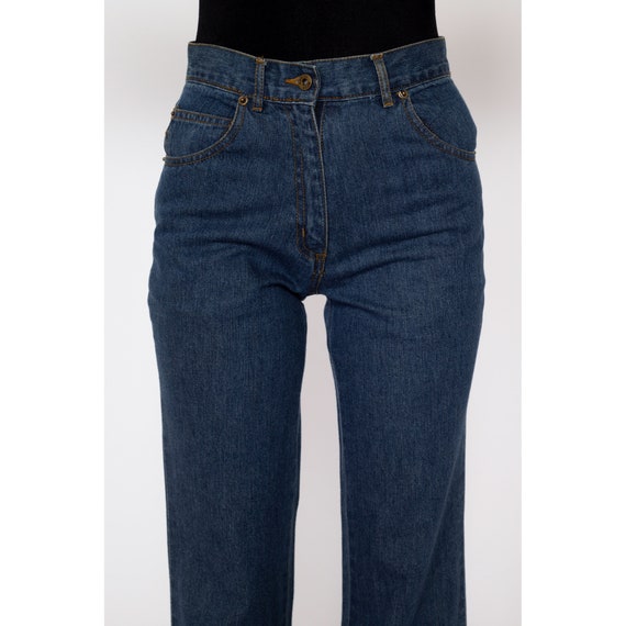 Petite XS 90s Dark Wash Denim Flared Jeans 25" | … - image 7