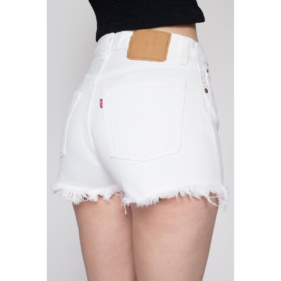 XS-Sm Vintage Levis 501 White High Waisted Jean S… - image 6