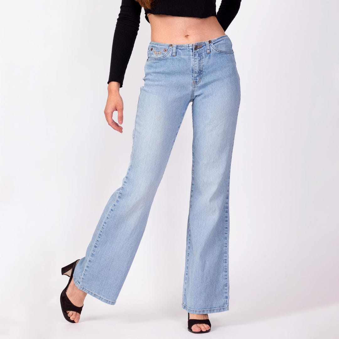 00s y2k ライトストーンジーンズ ブーツカット ローライズ デニム y2k 00s ANTIK DENIM フレア ブーツカット デニム ローライズ