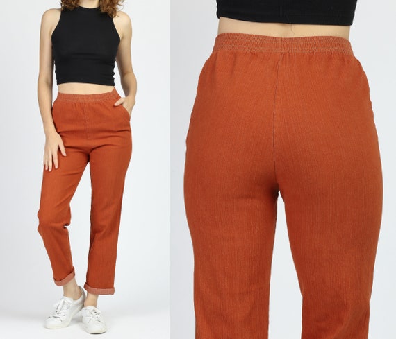 burnt orange high waisted pants