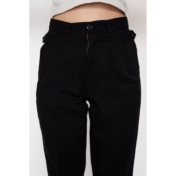 Petite XS 80s Black Pleated High Waisted Pants | … - image 7