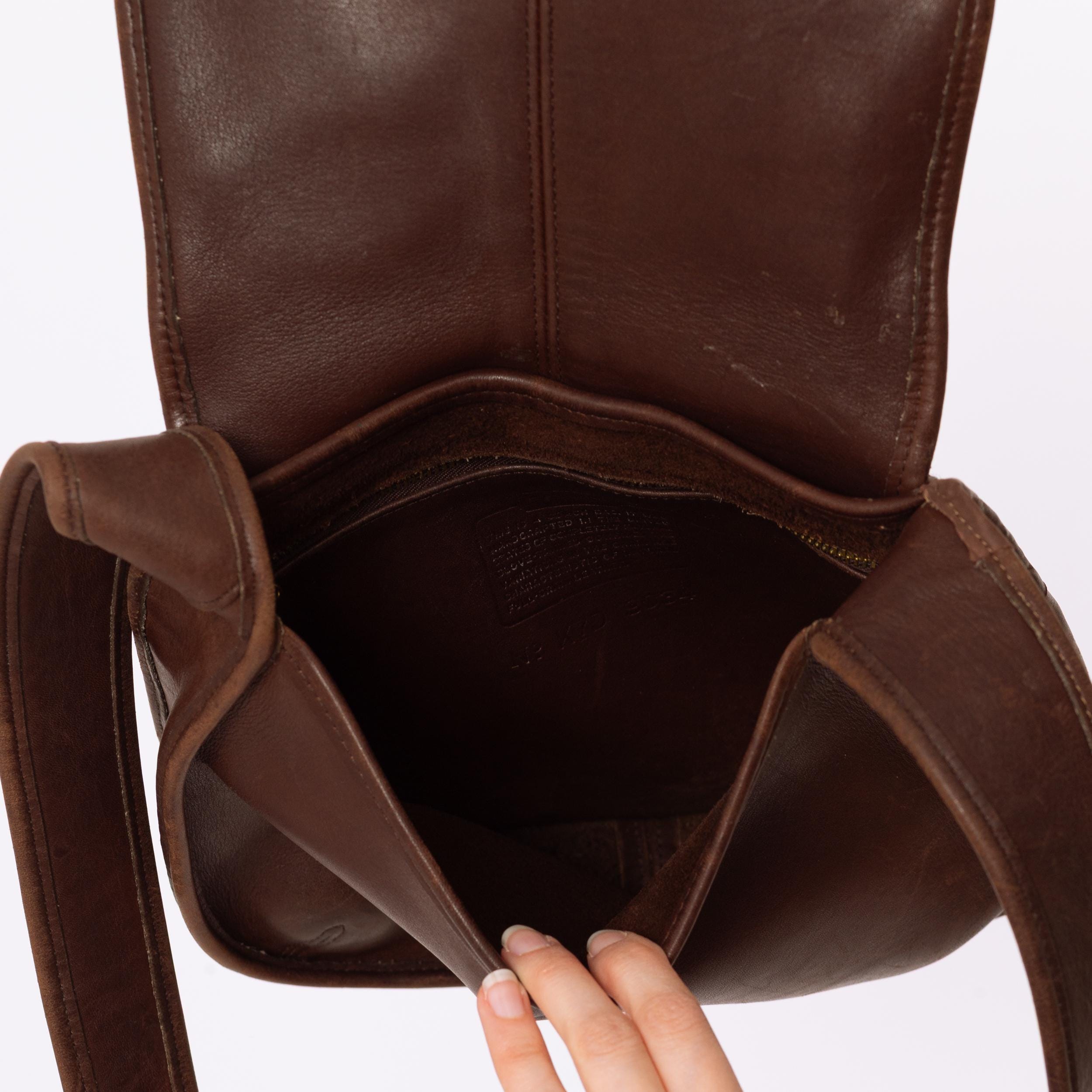 Vintage 90s Coach Ergo Brown Leather Flap Bag | Authentic Designer