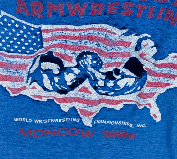 XL 1995 World Armwrestling Championships Moscow T Shi… Gem