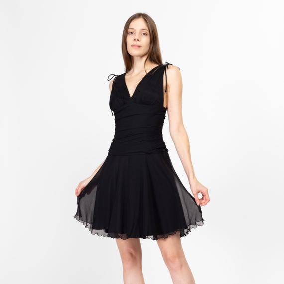 express little black dress Lace Bodice Fit and Flare Dress, 8 flare silhouette features a surplice front with a deep Express Women's Little Black Dresses
