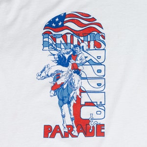 80s 90s Ennis Rodeo & Parade T Shirt Medium to Large Vintage Red White Blue Cowboy Graphic Tourist Tee image 2