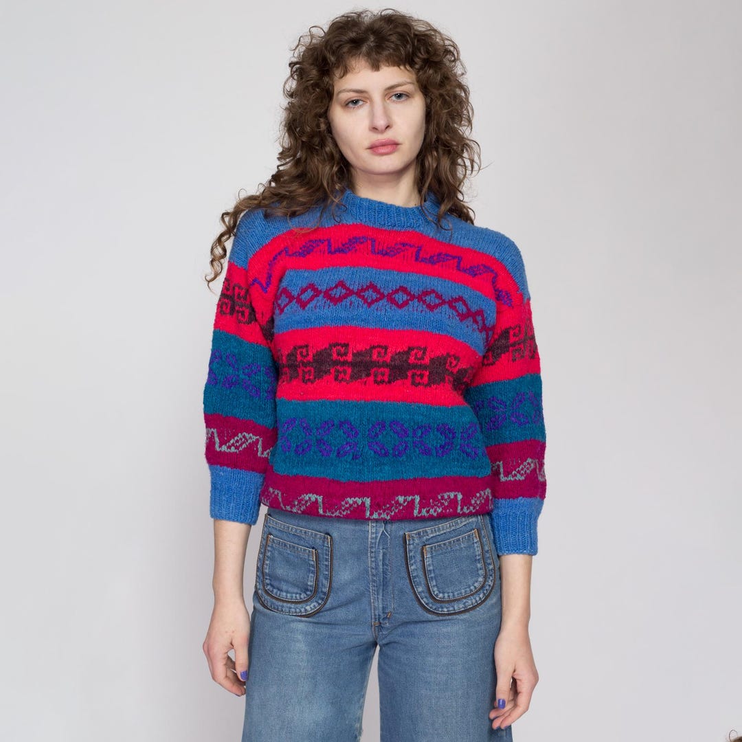 Vintage Blue side open slim fit Wool Fall Knit sweaters