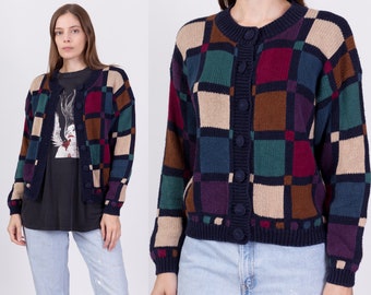 Vintage Cardigan Color Block - Etsy Israel