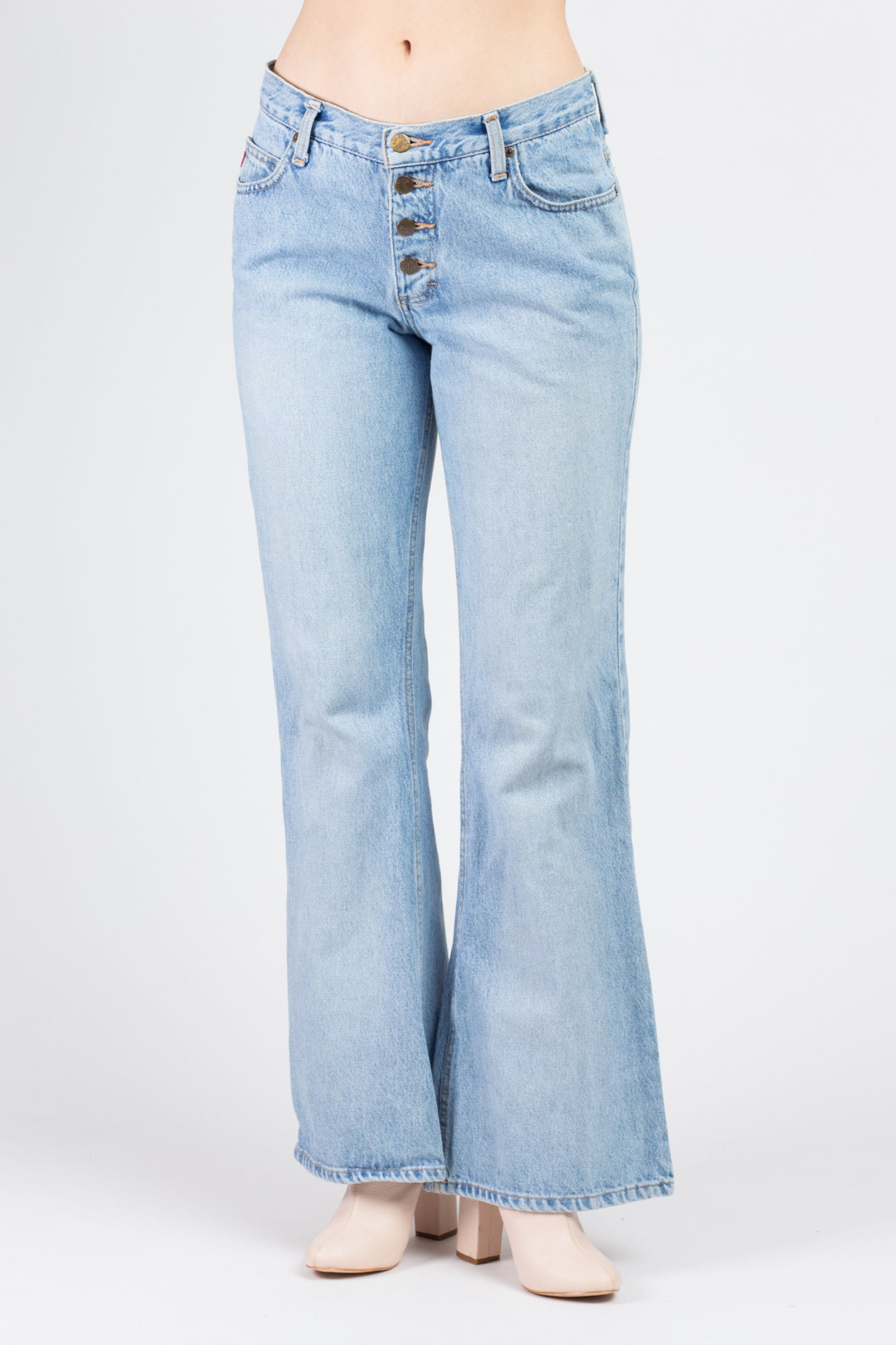 Y2K Mudd Denim Bell Bottoms Medium Vintage Boho Mid Rise Etsy